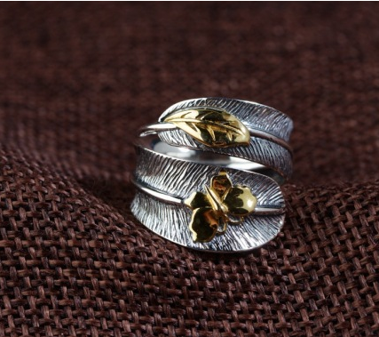 Adjustable Vintage Silver Sterling Butterfly Ring