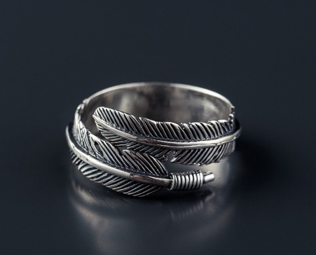 Adjustable Vintage Silver Sterling Pluma Ring
