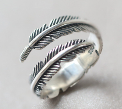 Adjustable Vintage Silver Sterling Pluma Ring