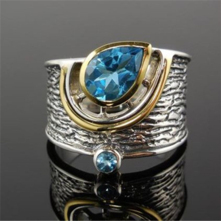 Vintage 925 Silver Sterling Blue Sapphire Ring