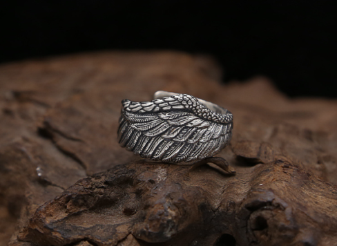 Adjustable Vintage Silver Sterling águila Ring