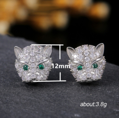 925 Silver Sterling Shining Crystal Gemstone Earrings
