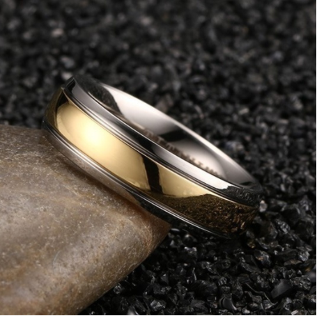 Collection: 18k Titanium Gold Diamond Ring Wedding Engagement Couple Set